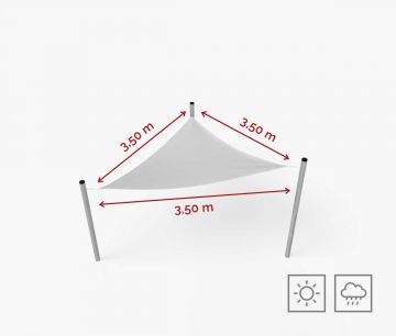 Trokutasto jedro za sjenilo 350 x 350 x 350 cm - vodootporno - bijelo - Window2Print