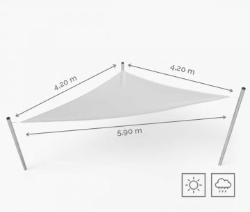 Trokutasto jedro za sjenilo 420 x 420 x 590 cm - vodootporno - bijelo - Window2Print