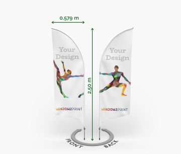 Aluminijska dvostrana Beach Flag Bend S - Window2Print