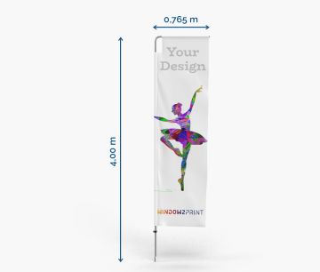 Alu Beach Flag Quadratic 400 cm - V2 | W2P