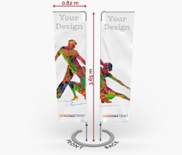 Aluminijska dvostrana Beach Flag Quadratic M - Window2Print