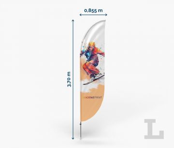 Classic Beach Flag Bend L - Fan Zone | Window2Print