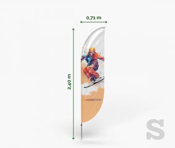Classic Beach Flag Bend S - Fan Zone | Window2Print