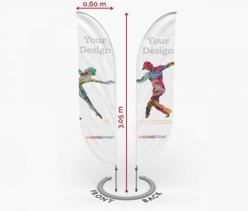 Klasična dvostrana Beach Flag Bend M - Window2Print