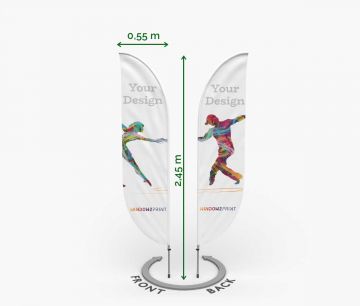 Klasična dvostrana Beach Flag Bend S - Window2Print