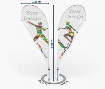 Klasična dvostrana Beach Flag Drop L - Window2Print