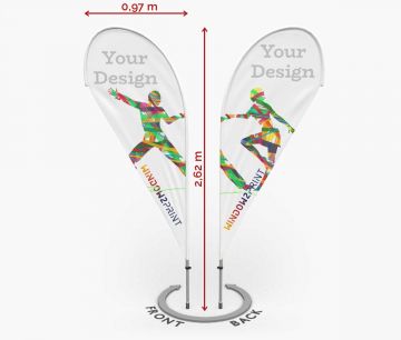 Klasična dvostrana Beach Flag Drop M - Window2Print