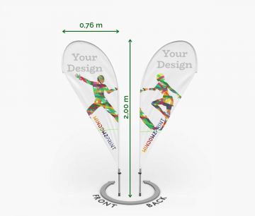 Klasična dvostrana Beach Flag Drop S - Window2Print