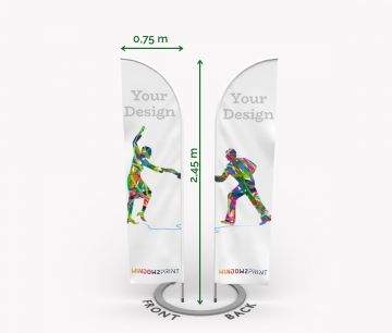 Klasična dvostrana Beach Flag Straight S - W2P