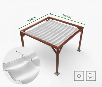 Pergola Nadstrešnica Classic - 300 x 300 cm - vodootporna - bijela - Window2Print