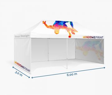 Promotivni šatori Veliki 3 x 6 m s krovom i zidovima I Window2Print