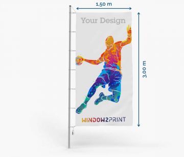 Promotivne zastave - Poliester 115 - 150 x 300 cm - s kukicama I Window2Print
