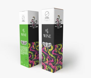 Klasična poklon kutija za vino - za jednu bocu - Hydra | Window2Print