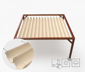 Pergola Nadstrešnica Premium - vodootporna - bež - Window2Print