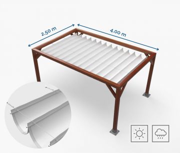 Pergola Nadstrešnica Premium - 250 x 400 cm - vodootporna - bijela ・ Window2Print