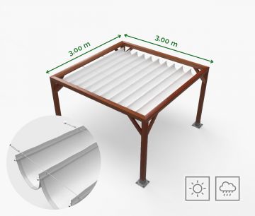 Pergola Nadstrešnica Premium - 300 x 300 cm - vodootporna - bijela・ Window2Print