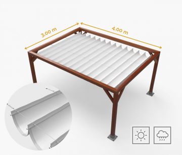 Pergola Nadstrešnica Premium - 300 x 400 cm - vodootporna - bijela・ Window2Print