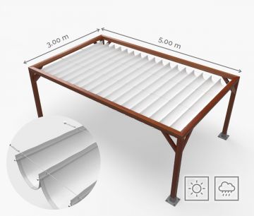 Pergola Nadstrešnica Premium - 300 x 500 cm - vodootporna - bijela・ Window2Print