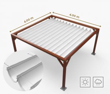 Pergola Nadstrešnica Premium - 400 x 400 cm - vodootporna - bijela・ Window2Print