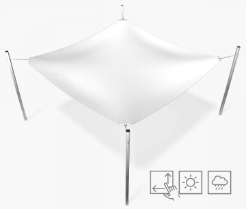 Pravokutno jedro za sjenilo - vodootporno – bijelo- Window2Print