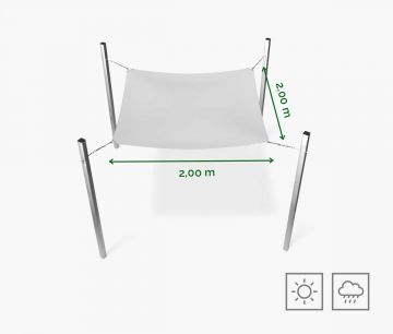 Pravokutno jedro za sjenilo 200 x 200 cm – vodootporno – bijelol I W2P