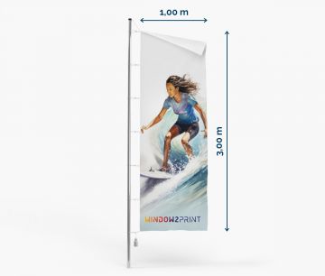 Promotivne zastave - Poliester 115 - 100 x 300 cm - s kukicama - Fan Zone | Window2Print 