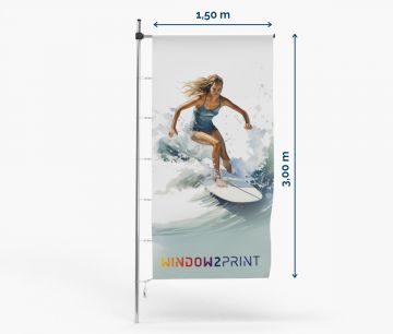 Promotivne zastave - Poliester 115 - 150 x 300 cm - s tunelom i kukicama - Fan Zone | Window2Print