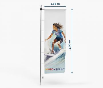Promotivne zastave - Poliester 115 - 100 x 300 cm - s tunelom i kukicama - Fan Zone | W2P