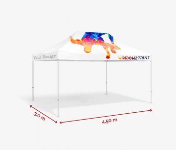 Promotivni šatori Veliki 3 x 4,5 m s krovom - Window2Print