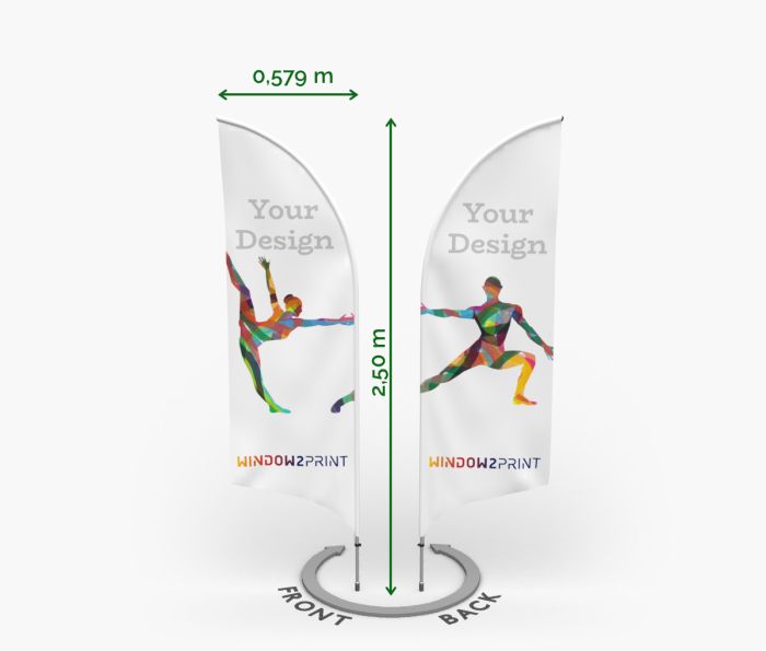 Aluminijska dvostrana Beach Flag Bend S - Window2Print