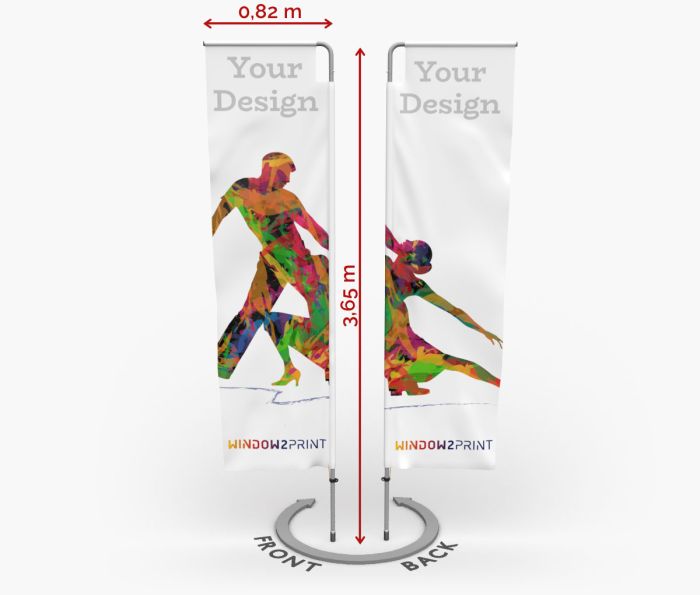 Aluminijska dvostrana Beach Flag Quadratic M - Window2Print