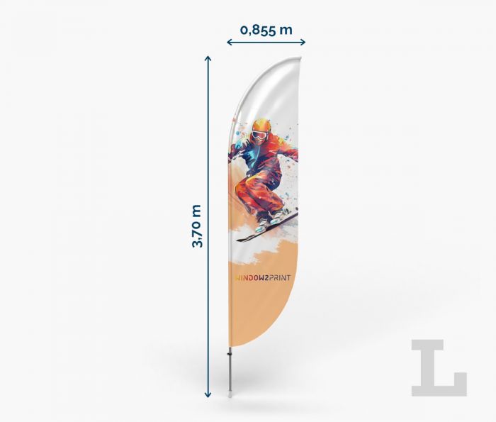 Classic Beach Flag Bend L - Fan Zone | Window2Print