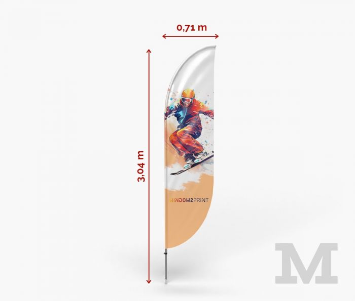 Classic Beach Flag Bend M - Fan Zone | Window2Print