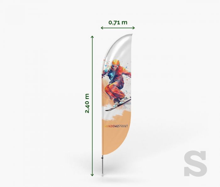 Classic Beach Flag Bend S - Fan Zone | Window2Print