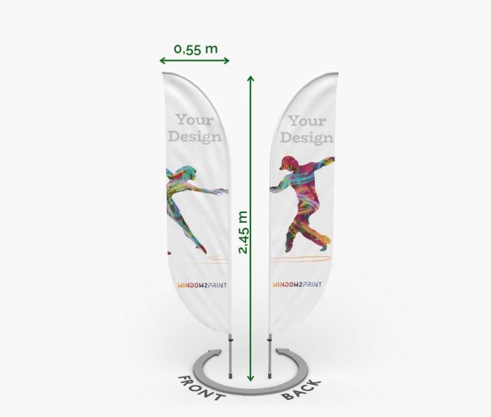 Klasična dvostrana Beach Flag Bend S - Window2Print