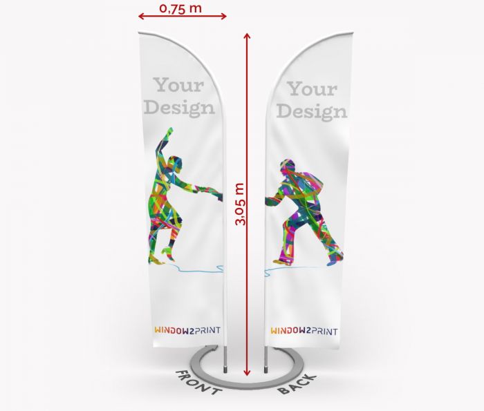 Klasična dvostrana Beach Flag Straight M - W2P