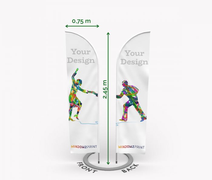 Klasična dvostrana Beach Flag Straight S - W2P