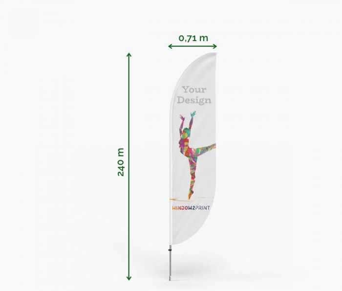 Classic Beach Flag Bend S |  Window2Print