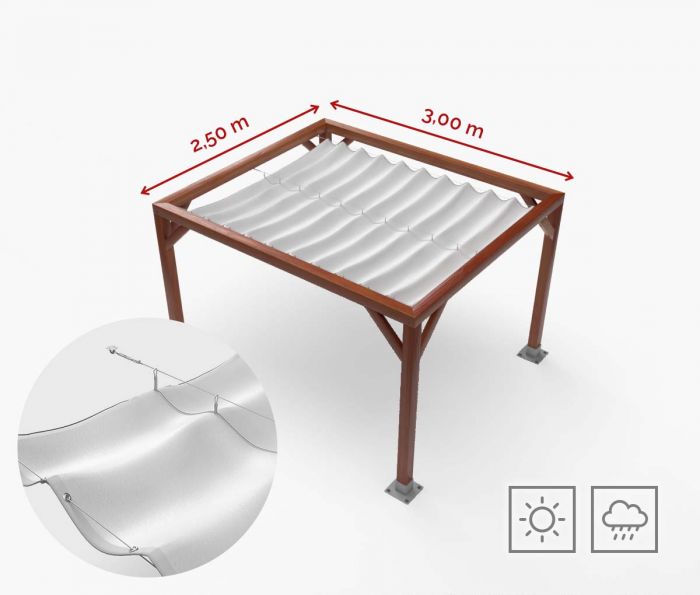 Pergola Nadstrešnica Classic - 250 x 300 cm - vodootporna - bijela - Window2Print