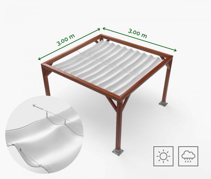 Pergola Nadstrešnica Classic - 300 x 300 cm - vodootporna - bijela - Window2Print