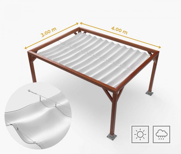 Pergola Nadstrešnica Classic - 300 x 400 cm - vodootporna - bijela - Window2Print