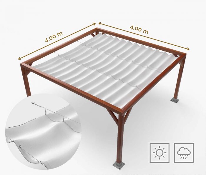 Pergola Nadstrešnica Classic - 400 x 400 cm - vodootporna - bijela - Window2Print