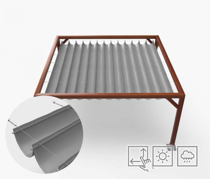 Pergola Nadstrešnica Premium - vodootporna - siva - Window2Print