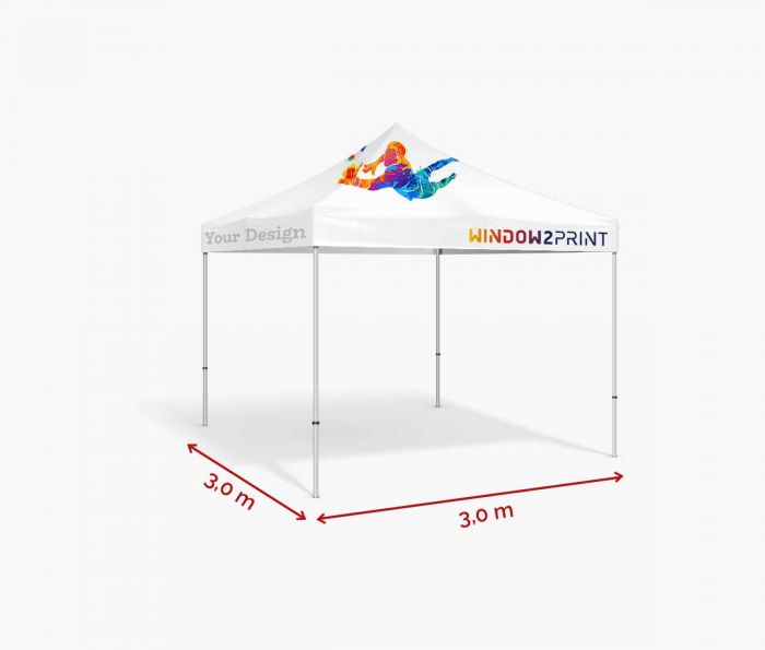 Promotivni šatori srednje veličine 3 x 3 m s krovom - Window2Print
