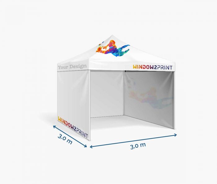 Promotivni šatori Srednji 3 x 3 m s krovom i zidovima - Window2Print