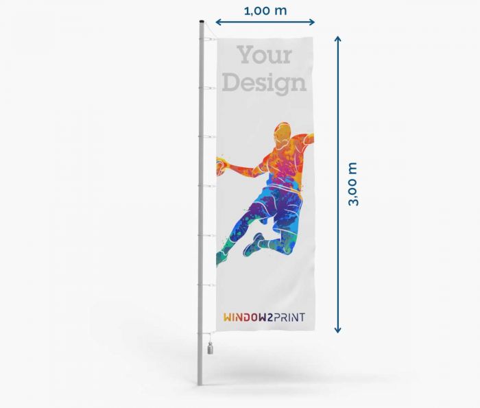 Promotivne zastave - Poliester 115 - 100 x 300 cm - s kukicama I Window2Print