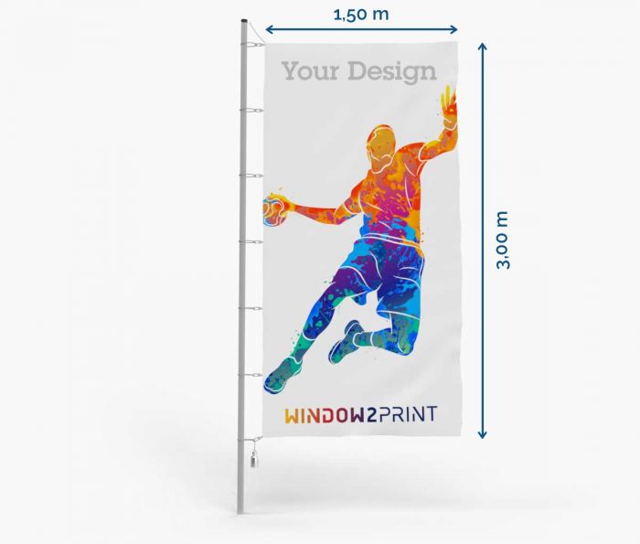 Promotivne zastave - Poliester 115 - 150 x 300 cm - s kukicama I Window2Print