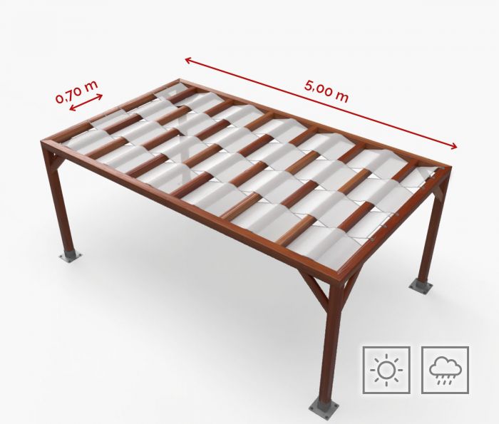 Tenda sa zaštitnom trakom - 70x500 cm - vodootporna - bijela・ Window2Print