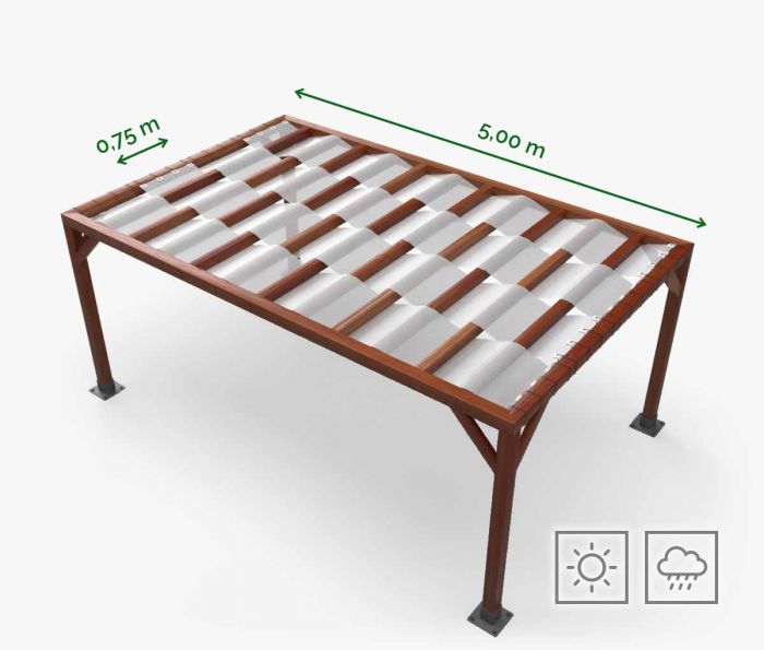 Tenda sa zaštitnom trakom - 75x500 cm - vodootporna - bijela・ Window2Print