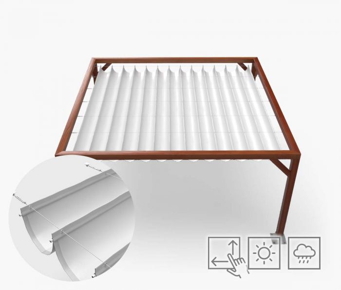 Pergola Nadstrešnica Premium - vodootporna - bež - Window2Print